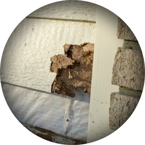 Damaged siding section being repaired by Anchor Siding LLC in mid-Michigan